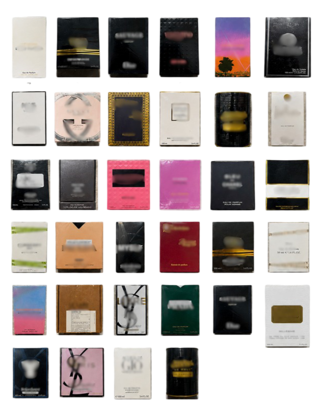 Cologne selection menu numbered 1 through 34